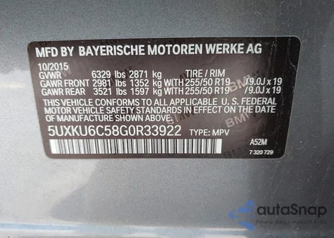 2016 BMW X6 xDrive50I z USA, uszkodzony, nr VIN 5UXKU6C58G0R33922